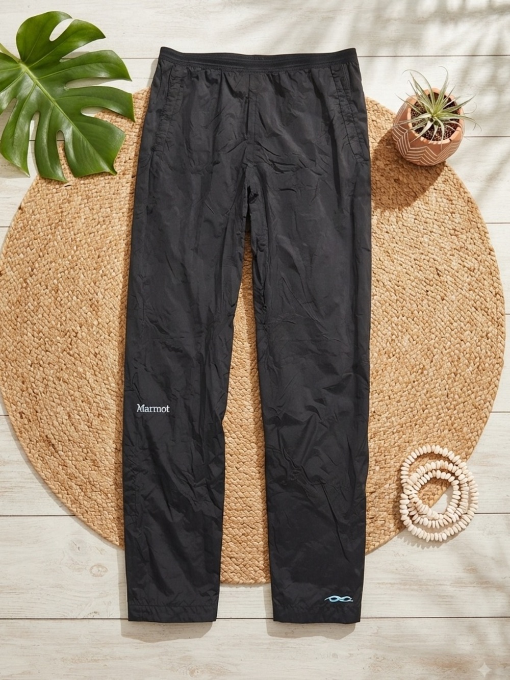 MARMOT Black Lightweight Waterproof Precip Hiking Rain Pants